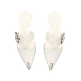 Toe Cap Buckle Strap Mules