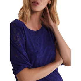 Jaeda Leaf Burnout Top