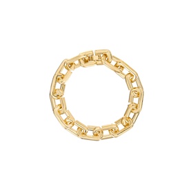 Marc Jacobs The J Marc Chain Link Bracelet in gold-tone brass, featuring rectangular chain links and clasp fastening