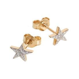 Fine 14kt Gold Diamond Star Stud Earrings