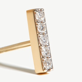 Fine 14kt Gold Diamond Bar Stud Earrings