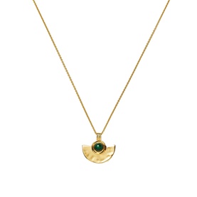 Zenyu 18kt Gold-Plated Gemstone Fan Pendant Necklace