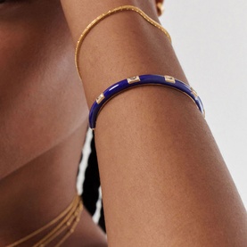 Enamel & Stone Cuff Bracelet