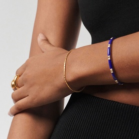 Enamel & Stone Cuff Bracelet