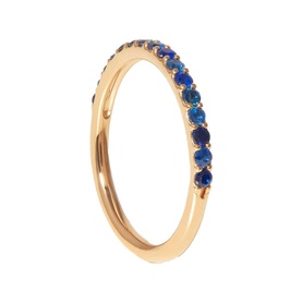 Fine 14kt Gold Half Blue Sapphire Eternity Ring