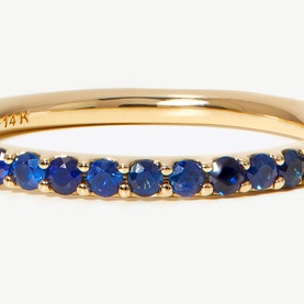 Fine 14kt Gold Half Blue Sapphire Eternity Ring