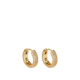 Mini Pav&eacute; Huggie Earrings