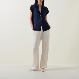 Cap Sleeve Silk Shirt