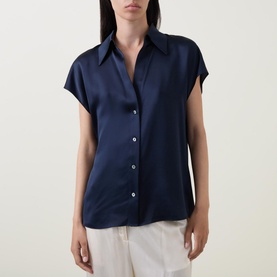 Cap Sleeve Silk Shirt