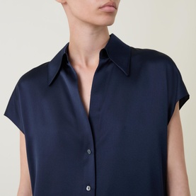 Cap Sleeve Silk Shirt