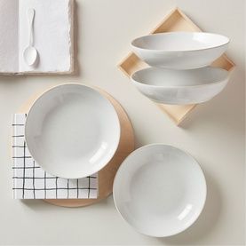 Elements Stone White Set of Four Pasta Bowls