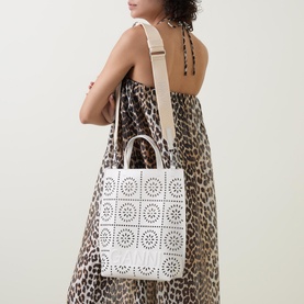 Banner Broderie Medium Leather Tote