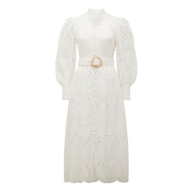 Fifi Embroidered Shirt Midi Dress