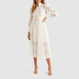 Fifi Embroidered Shirt Midi Dress