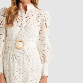 Fifi Embroidered Shirt Midi Dress
