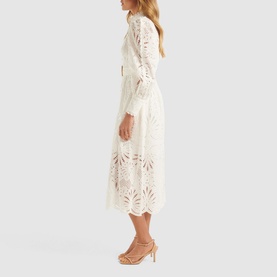 Fifi Embroidered Shirt Midi Dress