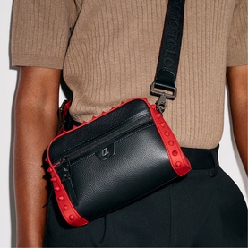 Loubitown Spikes Leather Messenger Bag