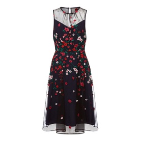 Sloane Mesh Ditsy Floral Dress
