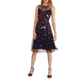 Sloane Mesh Ditsy Floral Dress