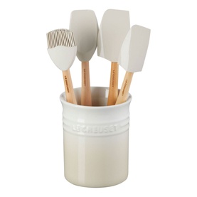 Stoneware Utensil Jar & Set of Four Craft Spatulas