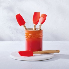 Stoneware Utensil Jar & Set of Four Craft Spatulas
