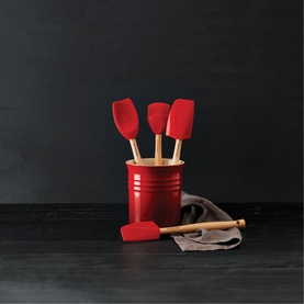 Stoneware Utensil Jar & Set of Four Craft Spatulas