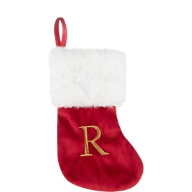 Letter R Hanging Stocking Tree Decoration