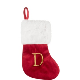 Letter D Hanging Stocking Tree Decoration