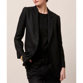 Cassie Black Linen Blazer