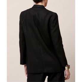 Cassie Black Linen Blazer