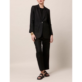 Cassie Black Linen Blazer
