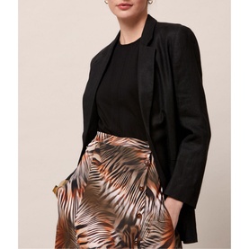 Cassie Black Linen Blazer