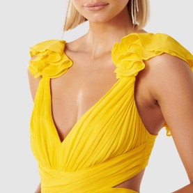 Selena Ruffle Shoulder Maxi Dress