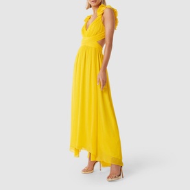 Selena Ruffle Shoulder Maxi Dress