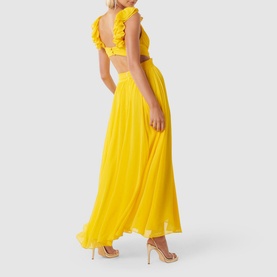 Selena Ruffle Shoulder Maxi Dress