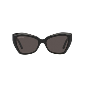 Balenciaga Butterfly Sunglasses 6E000282 in black acetate frame with oversized cat-eye silhouette and dark grey lenses