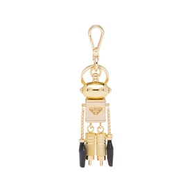 Saffiano Leather Robot Keychain