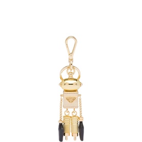 Saffiano Leather Robot Keychain