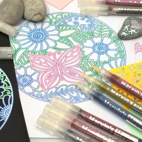 12-Pack Silver Rainbow Markers