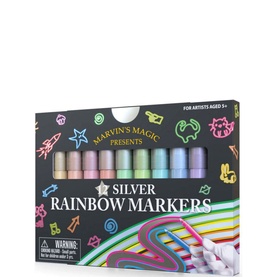 12-Pack Silver Rainbow Markers
