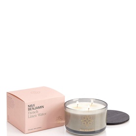 French Linen Water 560G Luxury 3 Wick Candle & Lid