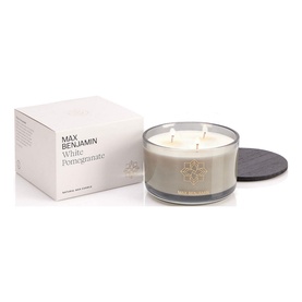 White Pomegranate Luxury 3 Wick Candle & Lid