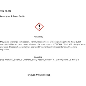 Lemongrass & Ginger Luxury Candle & Lid