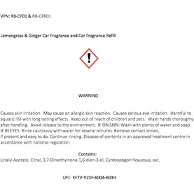 Car Fragrance Dispenser - Lemongrass & Ginger