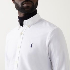 Logo Slim Fit Garment-Dyed Shirt