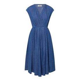 Zuai Denim V Neck Dress