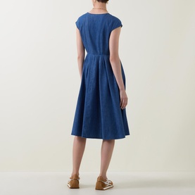 Zuai Denim V Neck Dress