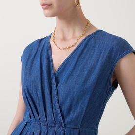 Zuai Denim V Neck Dress