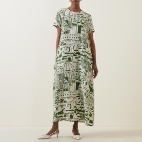 Aral Map Silk Dress