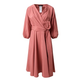Negozi Puff-Sleeve Midi Wrap Dress
